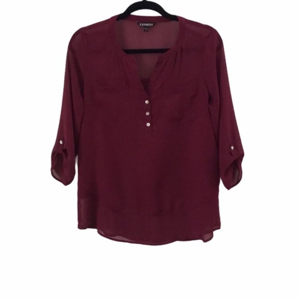 Express Tops x 2 (Maroon and Black Lace) - Picture 2 of 14